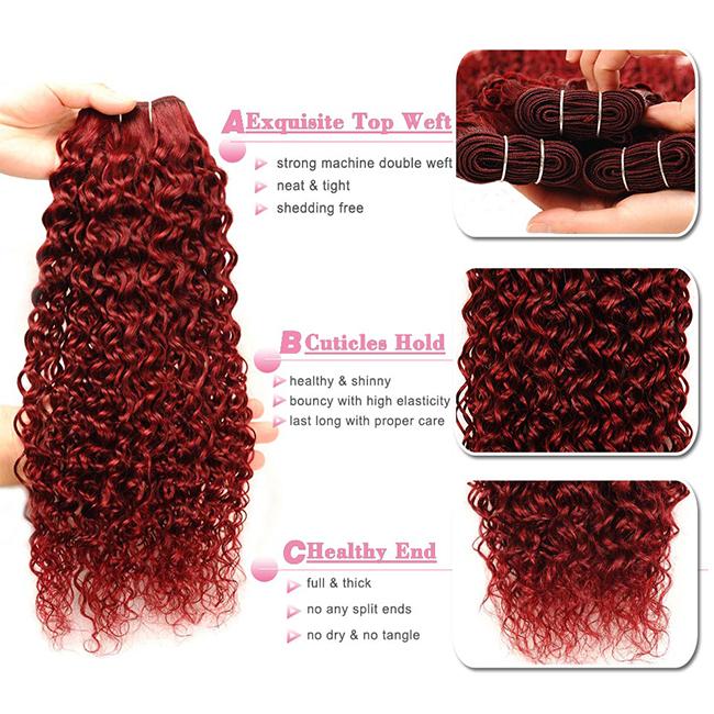 Colored Short Curly Hair Extensions Kinky Curl Brazilian Curly Weave