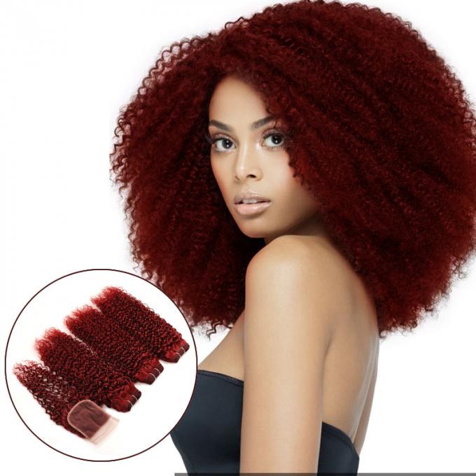 99j Color Brazilian Kinky Curly Hair Weave Human Hair 4 Bundles