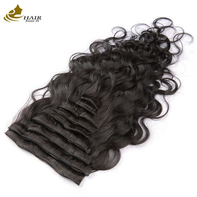 Human Remy Body Wave 18 Inch Curly Clip In Hair Extensions