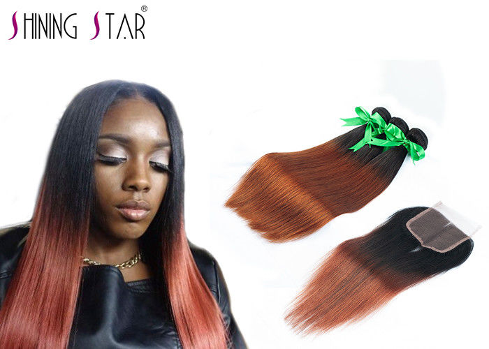 Ombre Dark Roots Real Malaysian Hair Bundles With Closure Non Bad