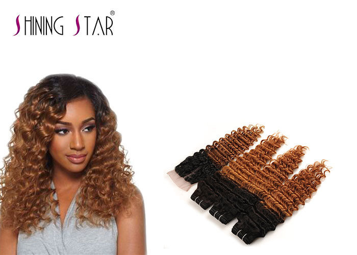 Blonde Peruvian Curly Hair Bundles Deep Wave Peruvian Hair Weave
