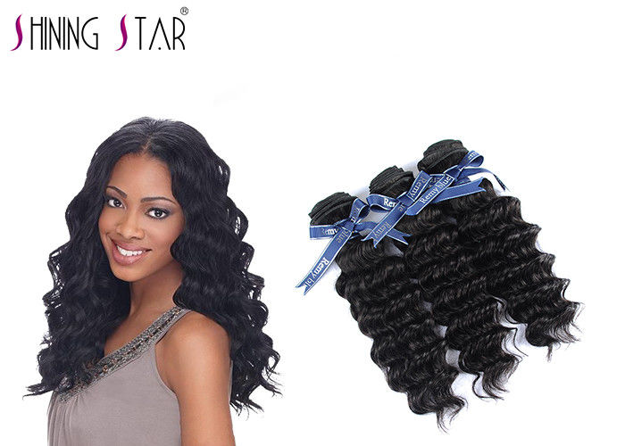 3 Bundles Virgin Deep Wave Brazilian Hair Natural Black Remy