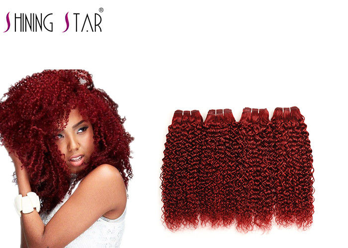Colored Short Curly Hair Extensions Kinky Curl Brazilian Curly Weave