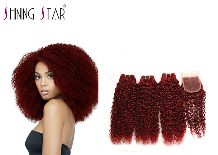 99j Color Brazilian Kinky Curly Hair Weave Human Hair 4 Bundles