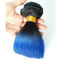 Girl Raw Brazilian Ombre Human Hair Extensions Bundles Blue 1B