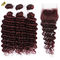 Ombre 99J Glueless Burgundy Wig Human Hair Extensions Deep Wave