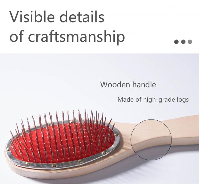 Wood Handle Detangle Hair Brush Human Hair Wig Brush Anti Static