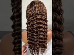 Piano 4 27 deep wave front lace 13*4 virgin human hair front lace wig