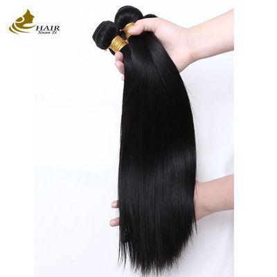 Silky Human Hair Straight Bundles Extensions Colored 1B Natural Black