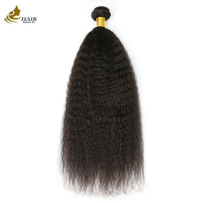 Peruvian Kinky Virgin Human Hair Bundles Extensions Straight