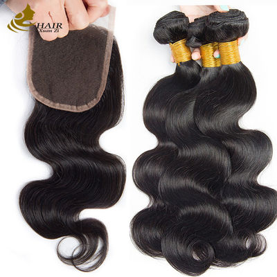 Oem Remy Human Hair Extensions Bundles Weft Raw Body Wave Hair Bundles With Closure