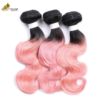 Malaysian Pink Virgin Human Hair Bundles 20Inch 1B Natural Looking