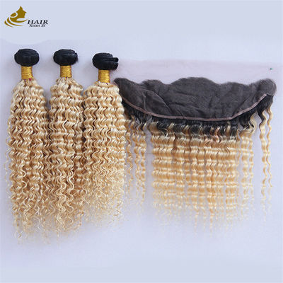 1B/613 Peruvian Brazilian Human Hair Bundle With Frontal Lace Closure