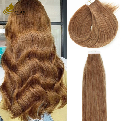 #30 Color Straight Virgin Hair Tape In Human Hair Extensions For Woman