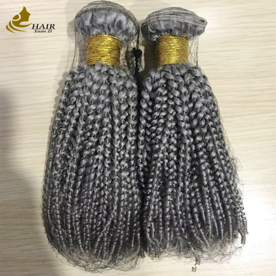 Customized Virgin Human Hair Bundles Silver Customized Wave Hair Weft