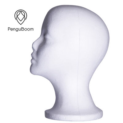 White 42cm Canvas Wig Head Foam Mannequin Head With Makeup