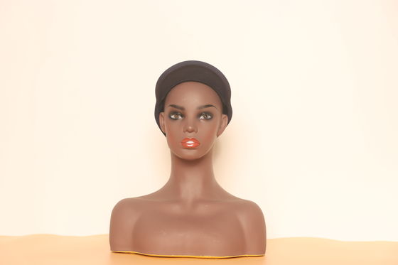 Human Skin Meticulous Makeup Mannequin Display Head With Shoulders