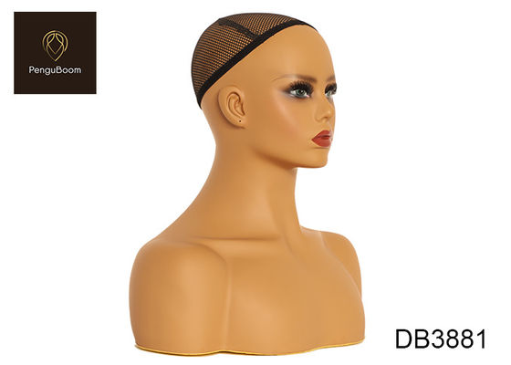Fashionable Full Bust Pvc Shoulder Mannequin Head African American Face