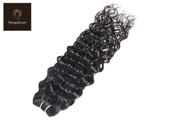 Black 100g/Pcs Water Wave Human Hair Bundles , 8a human hair bundles