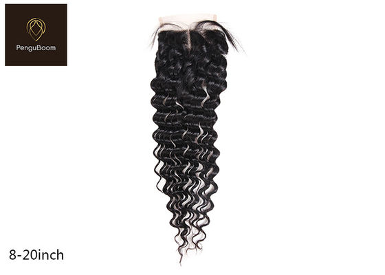 Natural 30.48cm 12inch Remy Human Hair Closure deep wave lace frontal With Baby Hair