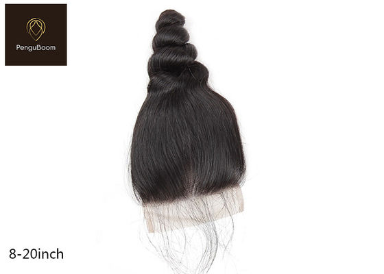 Loose Wave 35.56cm 14inch Remy Human Hair Closure Realistic Hair Line