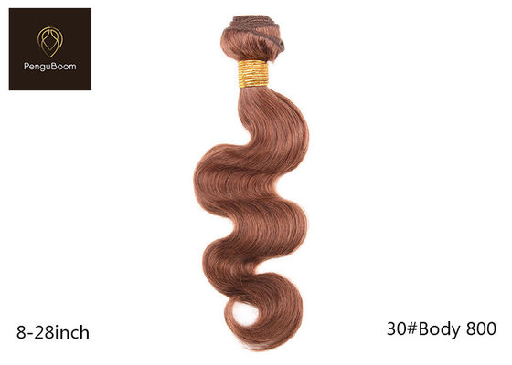 OEM Hand Sewing Colored Human Hair Extensions Color 30 Hair Bundles