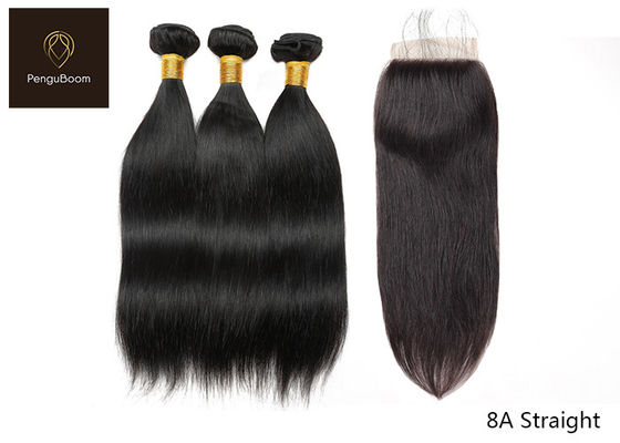 10inch 8A Straight Hair Bundles With Closure