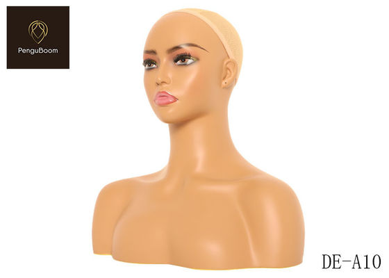 Meticulous Makeup Mannequin Display Head With Shoulders 36cm width