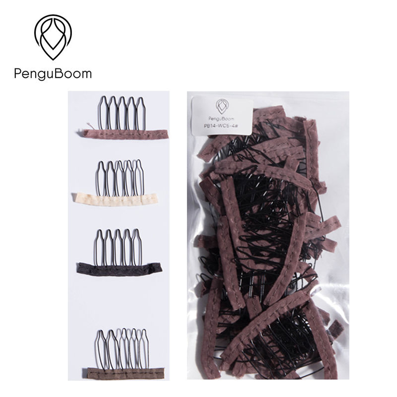 Tightly Connected 5 Teeth Metal Wig Comb Clips Stainless Steel For Diy Wig
