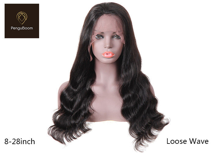 Black Loose Wave 26inch 4x4 Lace Remy Human Hair Wigs Not Knots Tangle Free