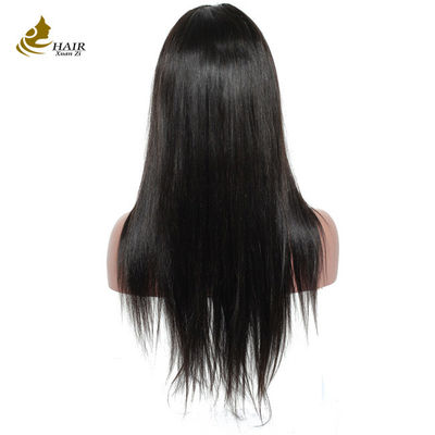 Customized Human Hair Front Lace Wig Natural Black Straight Human Hair Wig
