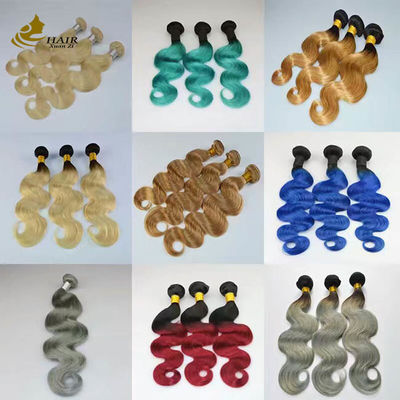100% Human Cuticle Aligned 613 Virgin Ombre Human Hair Extensions Seamless ODM