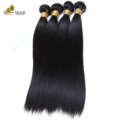 Silky Human Hair Straight Bundles Extensions Colored 1B Natural Black