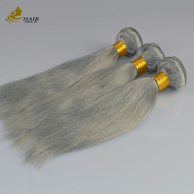 100% Virgin Ombre Human Hair Extensions Invisi Tape gray