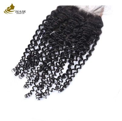 Brazilian 4x4 Human Hair Lace Closure Swiss Kinky Curly Closure