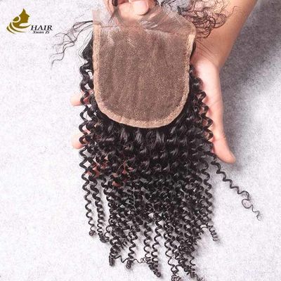 Brazilian 4x4 Human Hair Lace Closure Swiss Kinky Curly Closure