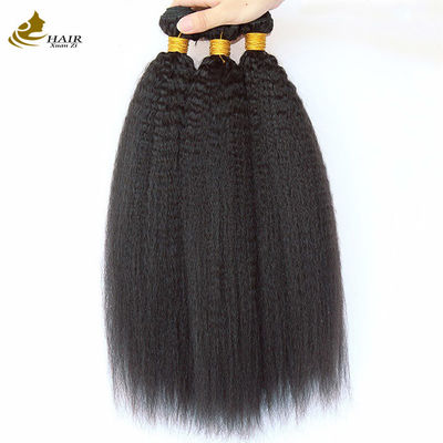 Peruvian Kinky Virgin Human Hair Bundles Extensions Straight