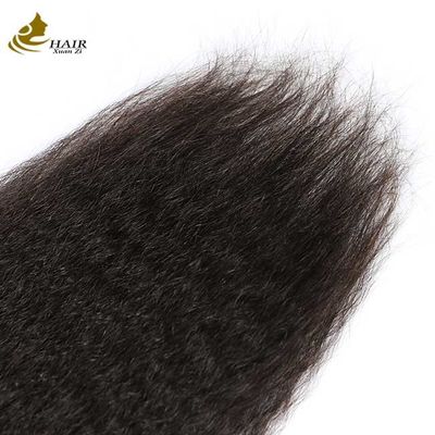 Peruvian Kinky Virgin Human Hair Bundles Extensions Straight