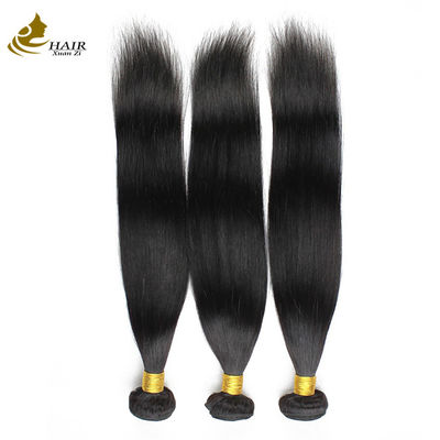 100% Brazilian Human Hair 36 Inch Bundles With Closure Natural Color