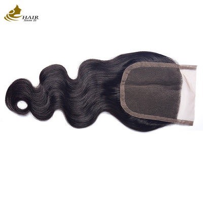 130 Density Human Hair Lace Closure Natural Black Body Wave 4x4