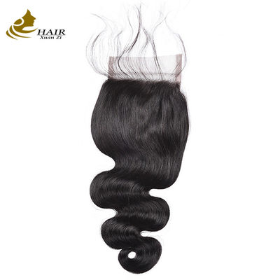 130 Density Human Hair Lace Closure Natural Black Body Wave 4x4