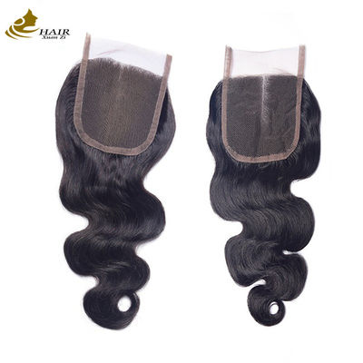 130 Density Human Hair Lace Closure Natural Black Body Wave 4x4