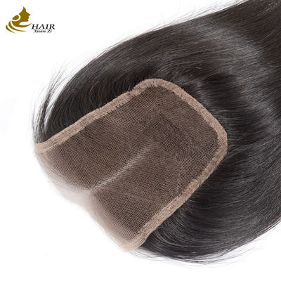 Straight Hair Swiss Lace Frontal Closure 4x4 Natural Color Middle Part