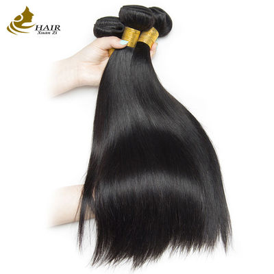 OEM 18 Inches Natural Black Straight Raw Virgin Human Hair Bundles With Closure