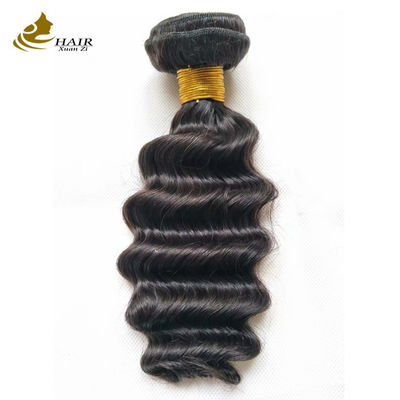 12A Grade Deep Wave Virgin Human Hair Bundles 95-100g With Closure Custom