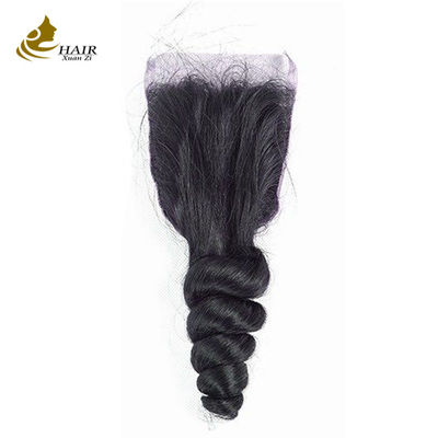 Double Weft Virgin Human Hair Bundles Loose Wave 8Inch-30 Inch With Closure