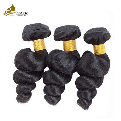 Double Weft Virgin Human Hair Bundles Loose Wave 8Inch-30 Inch With Closure