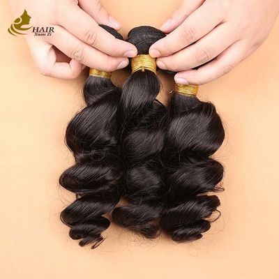 Double Weft Virgin Human Hair Bundles Loose Wave 8Inch-30 Inch With Closure