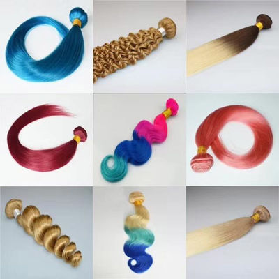 Indian Remy Ombre Human Hair Bundles Extensions Customized Colour