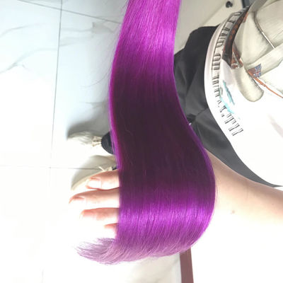 613 Colored Ombre Human Hair Extensions Bundles Weft 1B Purple